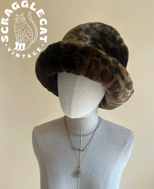 1990’s Faux Fur leopard print hat