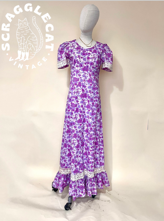 1970’s Purple floral prairie dress