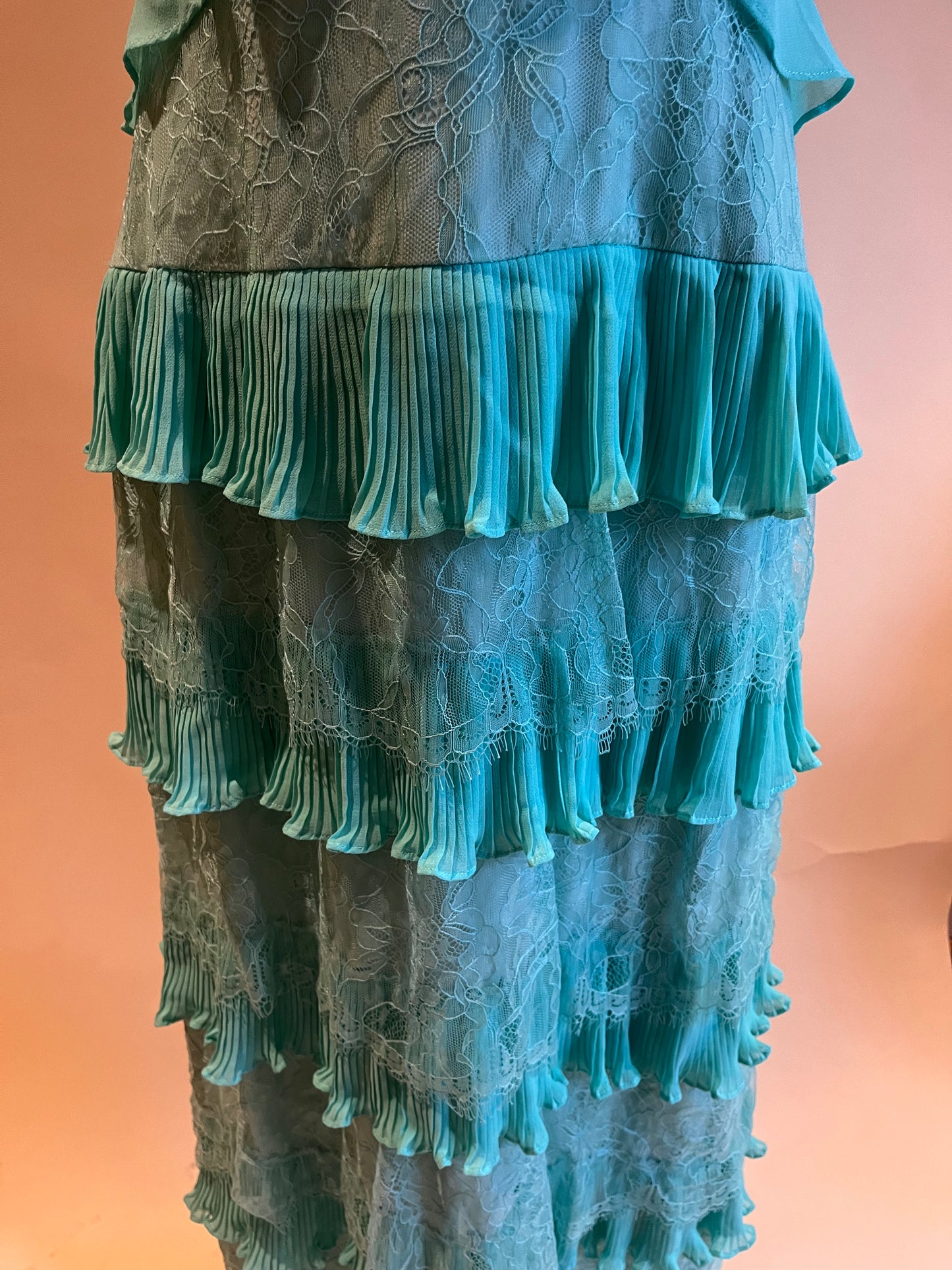 00’s Turquoise frilly dress