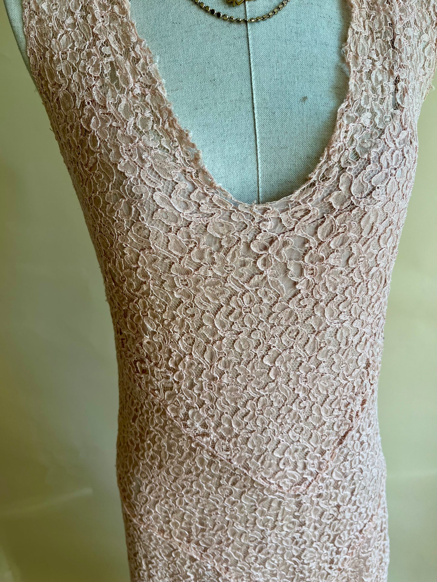 1960’s Pink lace bias cut dress