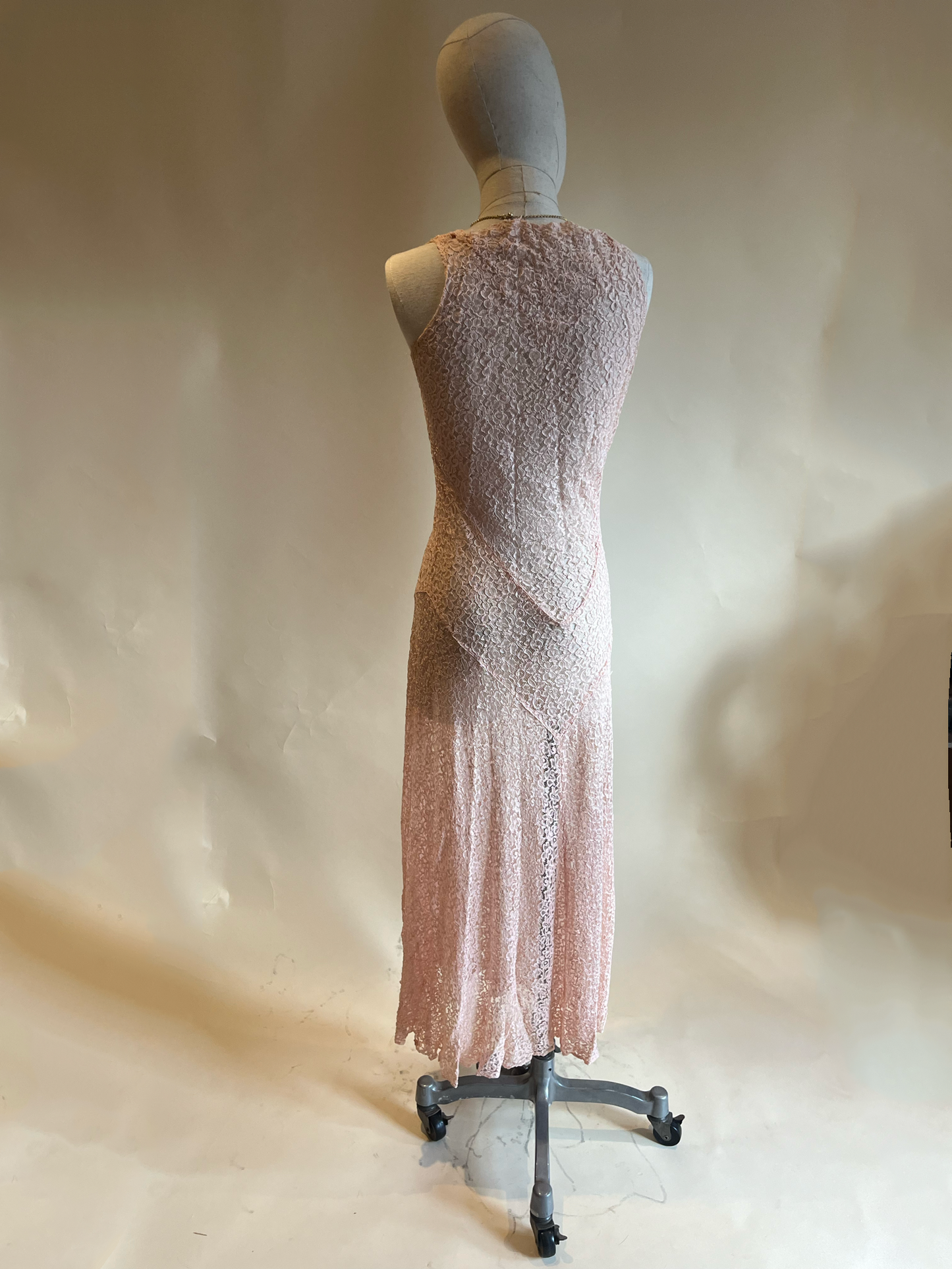 1960’s Pink lace bias cut dress