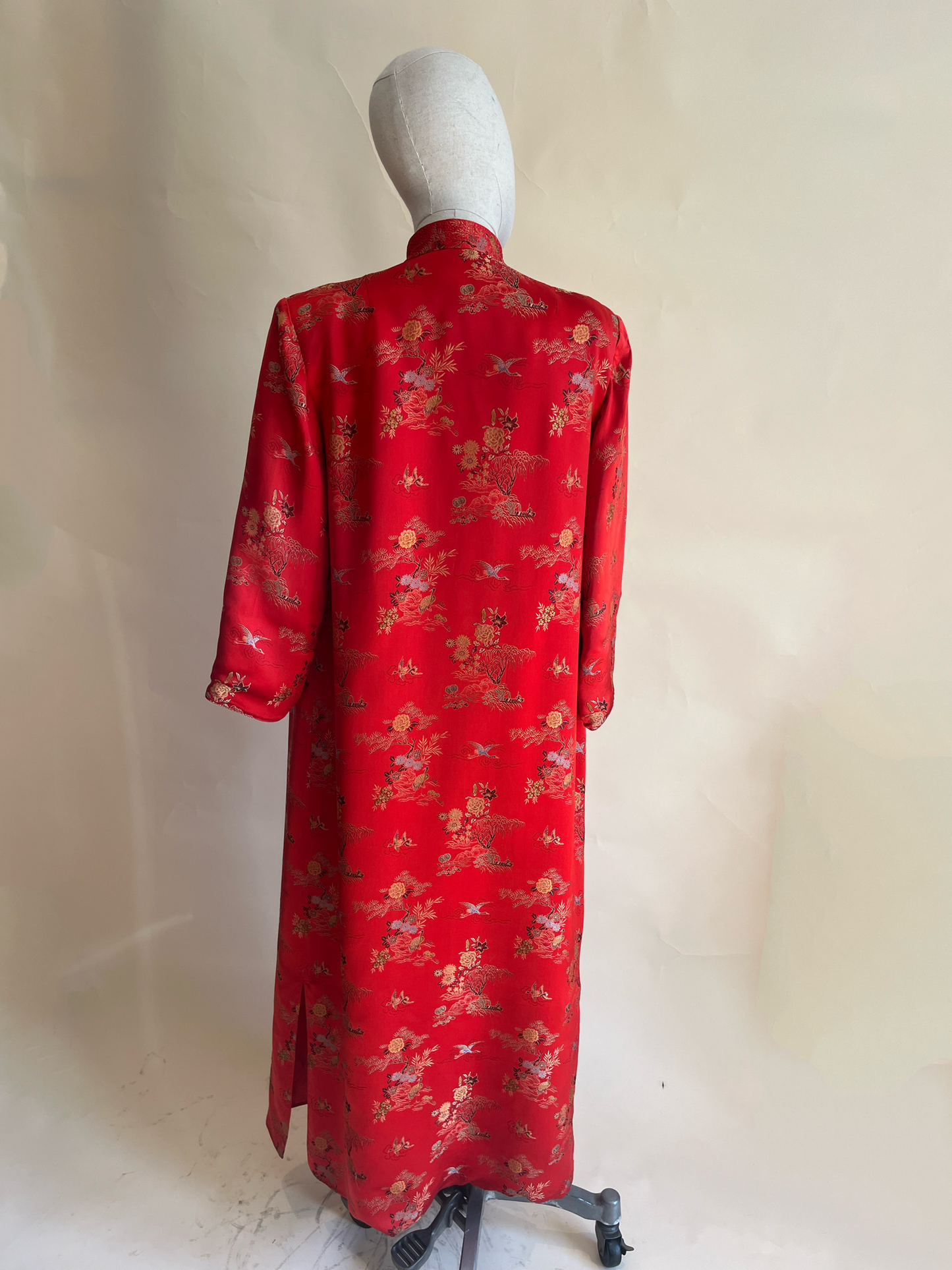 1960's Oriental red satin duster Jacket