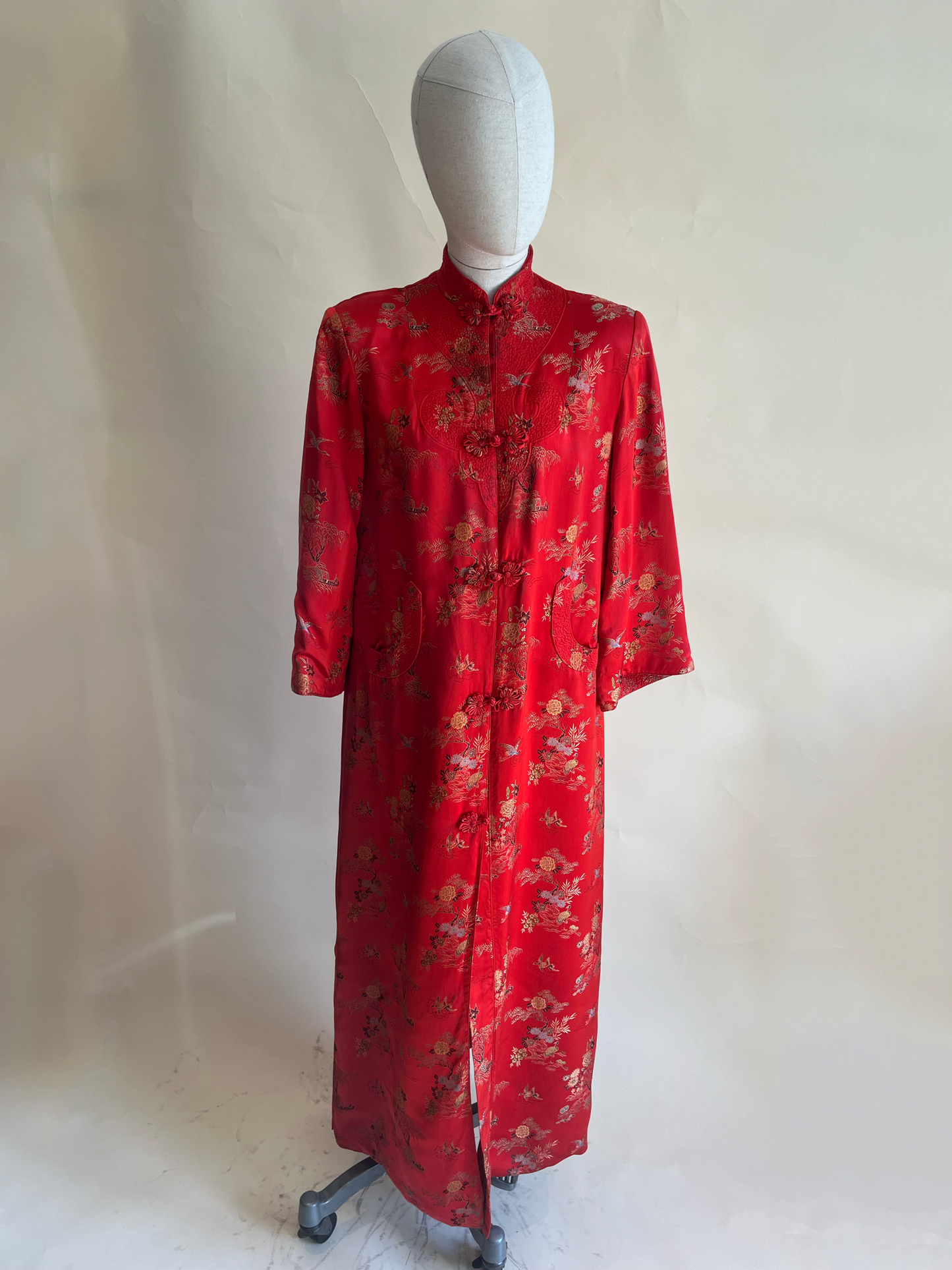 1960's Oriental red satin duster Jacket